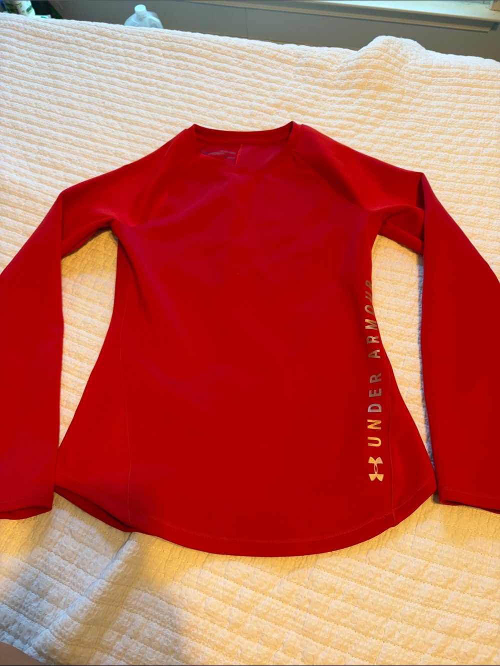 Under Armour Red Long-Sleeve Performance Tee with Side Logo